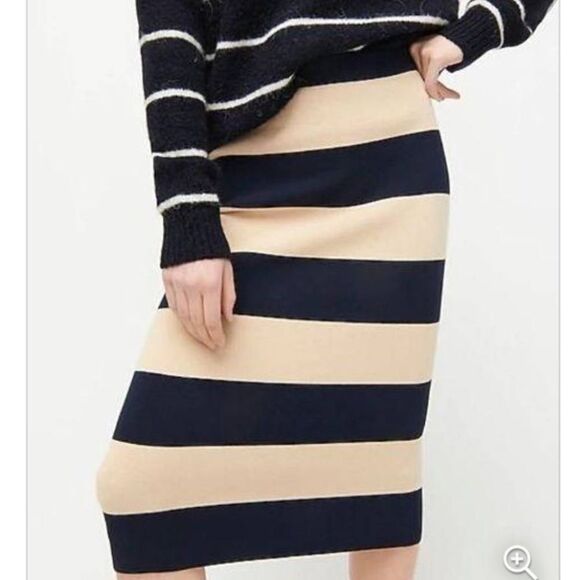 J. Crew Dresses & Skirts - J.Crew Sweater midi length pencil skirt in rugby stripe